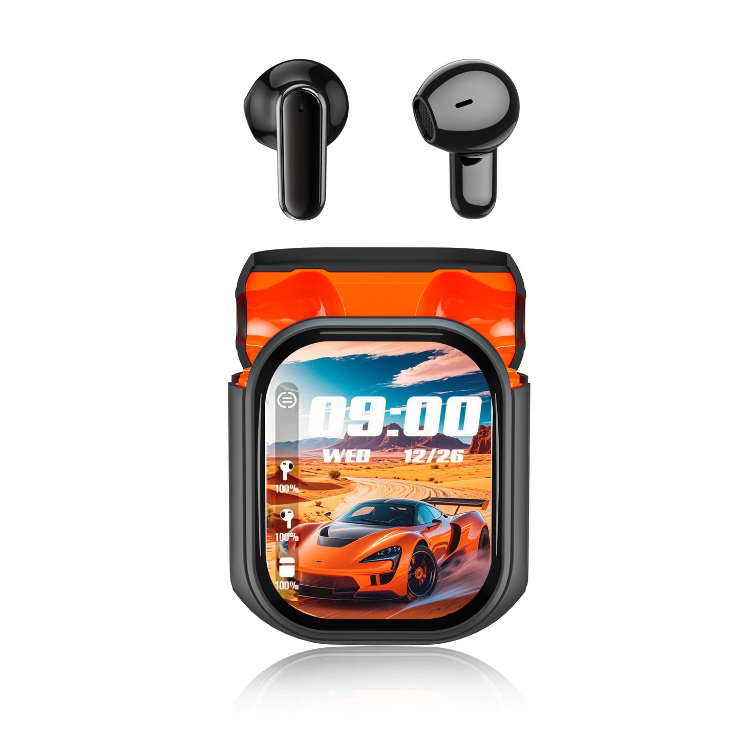 Smart Touchscreen True Wireless FourMic CallNoiseCanceling Bluetooth Earbuds