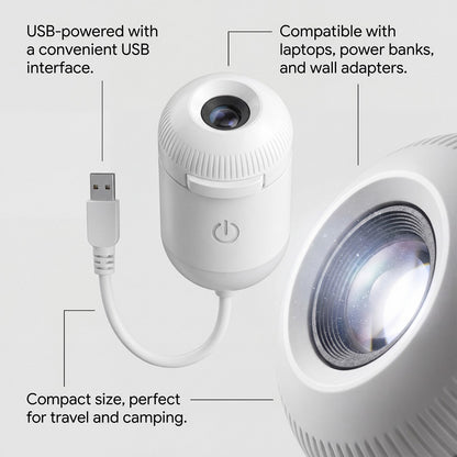 Star Projector Night Light | USB Starry Sky Lamp for Bedroom