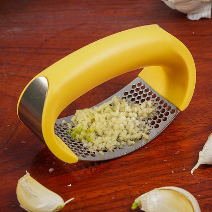 Stainless Steel Garlic Press & Masher – Heavy Duty Manual Kitchen Tool