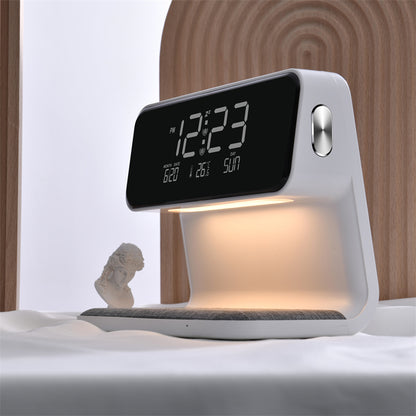 3-in-1 Bedside Lamp with Wireless Charger, LCD Display & Alarm Clock