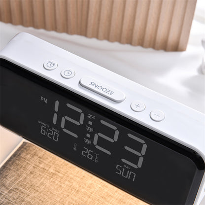 3-in-1 Bedside Lamp with Wireless Charger, LCD Display & Alarm Clock