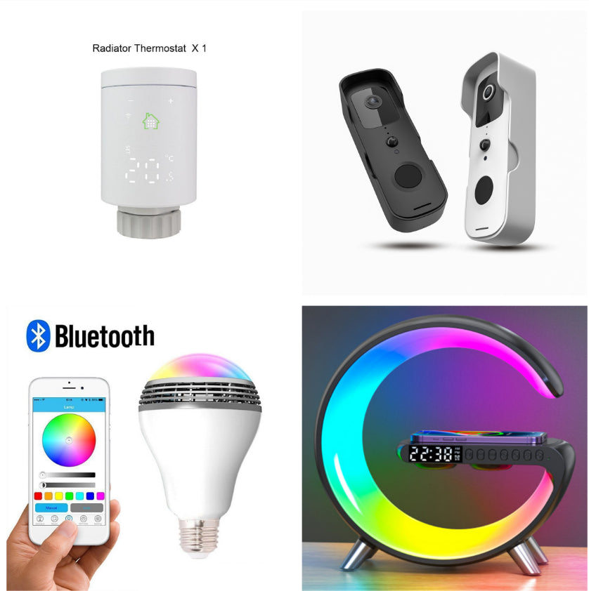 Smart G Shape LED Lamp – Bluetooth Speaker, Wireless Charging & App Control