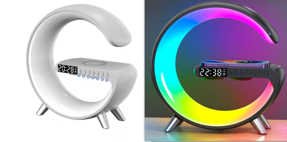 Smart G Shape LED Lamp – Bluetooth Speaker, Wireless Charging & App Control