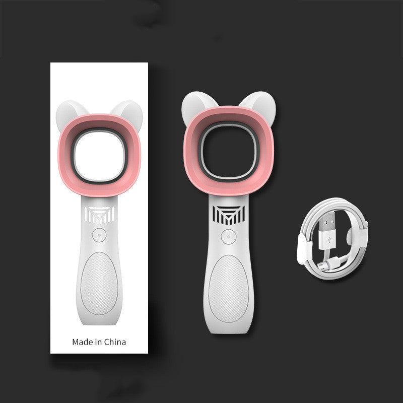 Mini held bladeless fan