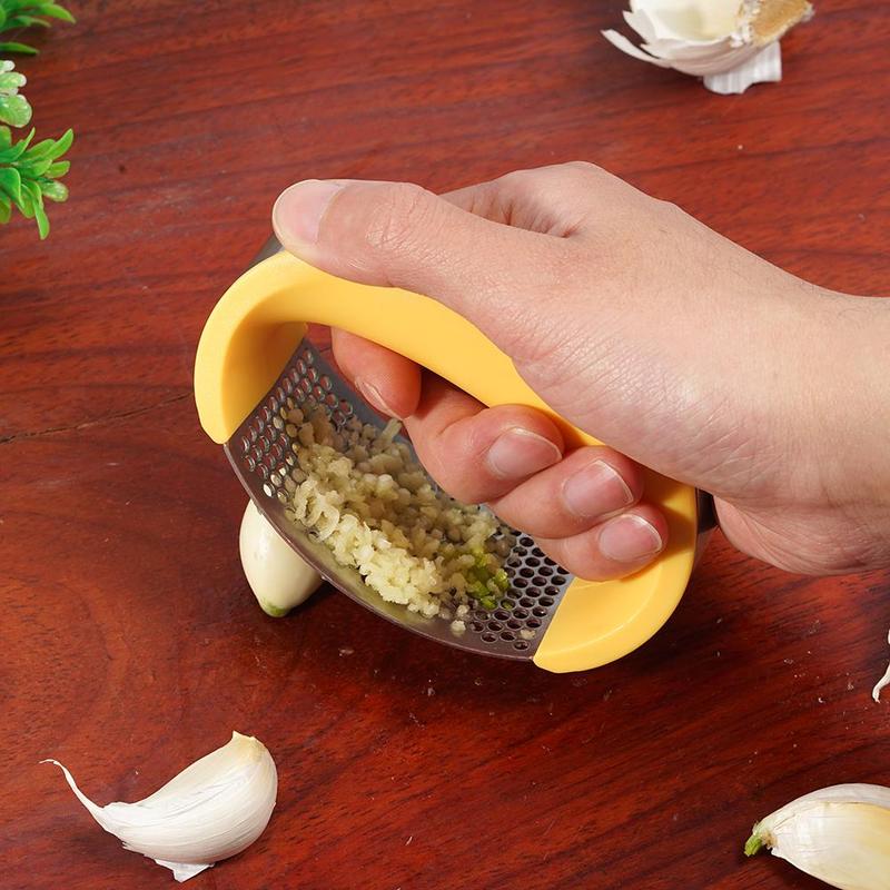 Stainless Steel Garlic Press & Masher – Heavy Duty Manual Kitchen Tool