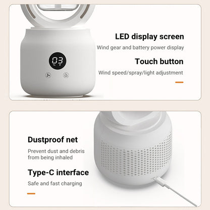 Portable Rechargeable Mist Fan with Humidifier - Stay Cool Anywhere
