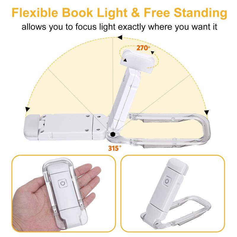 LED USB Rechargeable Book Light – Adjustable Clip Reading Lamp