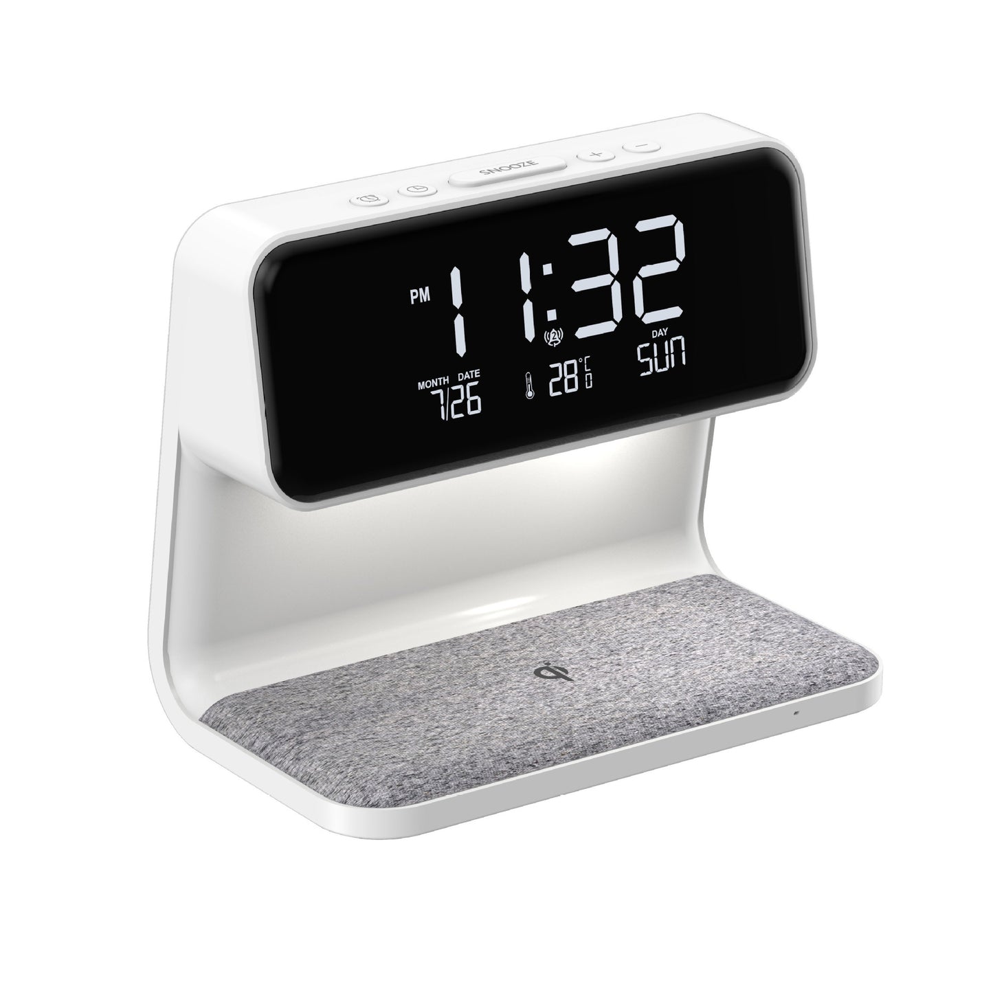 3-in-1 Bedside Lamp with Wireless Charger, LCD Display & Alarm Clock