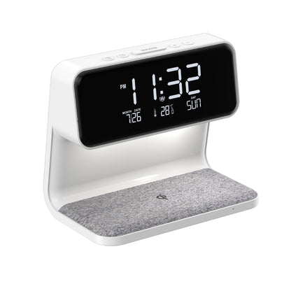 3-in-1 Bedside Lamp with Wireless Charger, LCD Display & Alarm Clock
