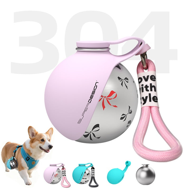Portable Dog Water Bottle | Stainless Steel Pet Travel Bowl