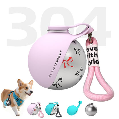 Portable Dog Water Bottle | Stainless Steel Pet Travel Bowl